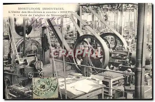 Ansichtskarte AK Montlucon industriel L&#39usine des machines a coudre Hurtu Coin de l&#39atelier de mecanique TO