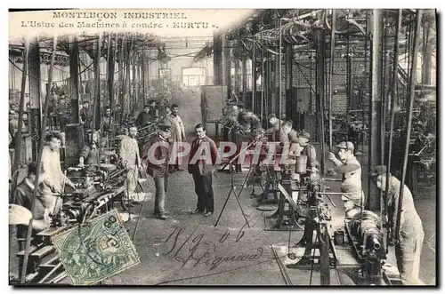 Cartes postales Montlucon industriel L&#39usine de machines a coudre Hurtu TOP