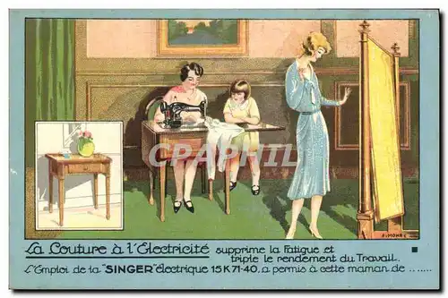 Cartes postales Machine a Coudre Singer 15K71