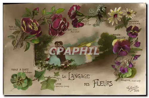 Cartes postales Fantaisie Langage des Fleurs