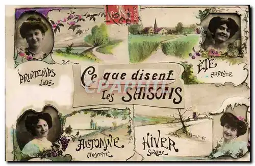 Cartes postales Fantaisie Femmes Ce que disent les saisons