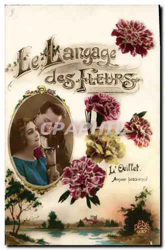 Cartes postales Fantaisie Langage des Fleurs