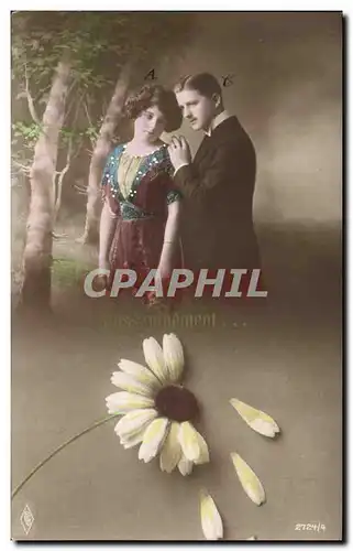 Cartes postales Fantaisie Femme Passionement Fleurs