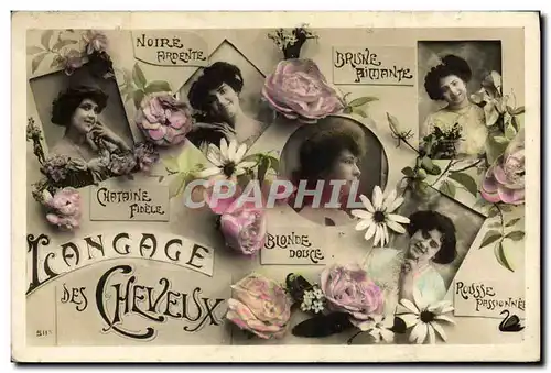 Cartes postales Fantaisie Langage des cheveux Femme