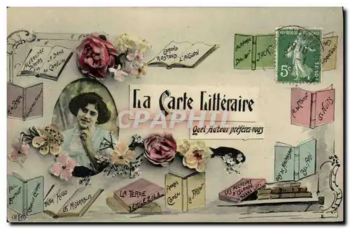 Cartes postales Fantaisie Femme La carte litteraire