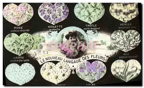 Cartes postales Fantaisie Langage des Fleurs