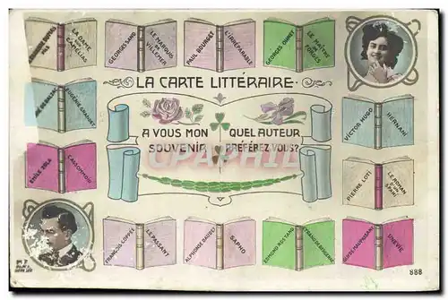 Cartes postales Fantaisie Femme La carte litteraire