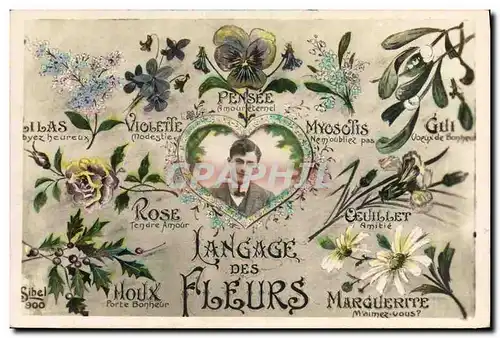 Cartes postales Fantaisie Langage des Fleurs