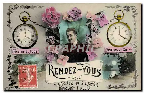 Cartes postales Fantaisie Homme Rendez vous