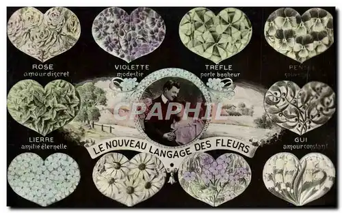 Cartes postales Fantaisie Langage des Fleurs