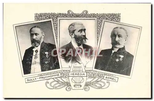 Cartes postales Sully Prudhomme Heredia Sorel