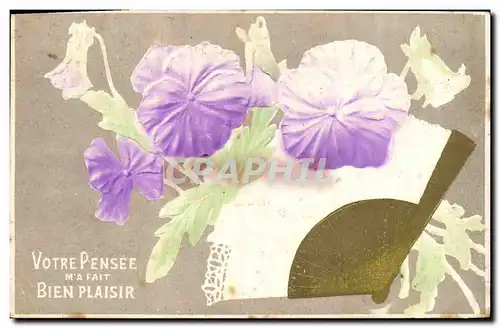 Cartes postales Fantaisie Eventail Fleurs