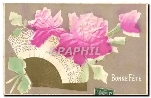 Cartes postales Fantaisie Eventail Fleurs