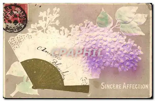 Cartes postales Fantaisie Eventail Fleurs