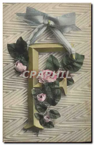 Cartes postales Fantaisie Fleurs Lettres Lettre F Fleurs