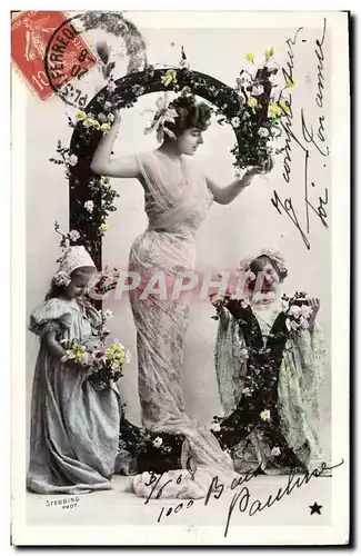 Cartes postales Fantaisie Femme Lettres Lettre G