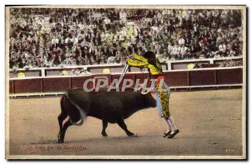 Ansichtskarte AK Corrida Course de taureaux Un buen par de banderillas