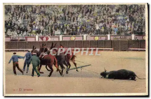 Ansichtskarte AK Corrida Course de taureaux El arrastre