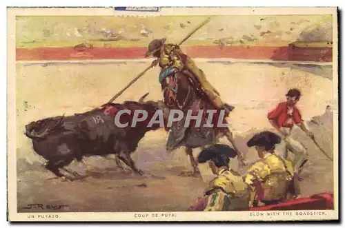 Cartes postales Corrida Course de taureaux Coup de Puya