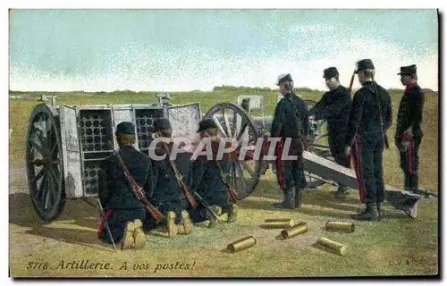 Cartes postales Militaria Artillerie A vos postes