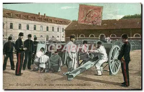 Cartes postales Militaria Artillerie Position des canonniers servants