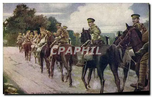 Cartes postales Militaria Hussards anglais allant sur le front