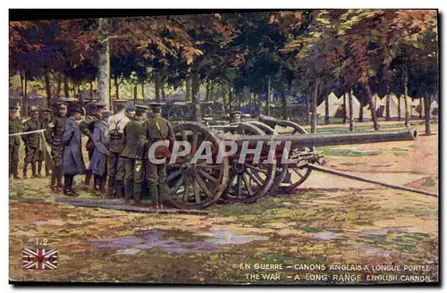 Cartes postales Militaria Canons anglais a longue portee