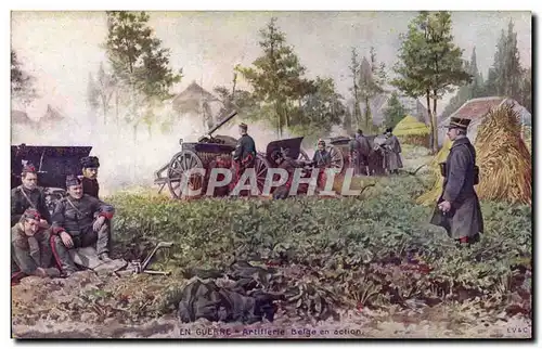 Cartes postales Militaria Artillerie belge en action