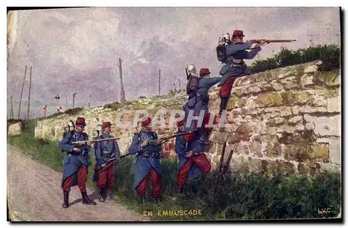 Cartes postales Militaria En embuscade