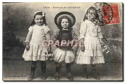 Cartes postales Folklore Enfants de Quimper
