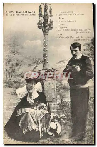 Cartes postales Folklore Botrel Doric et Lena Idylle en vers