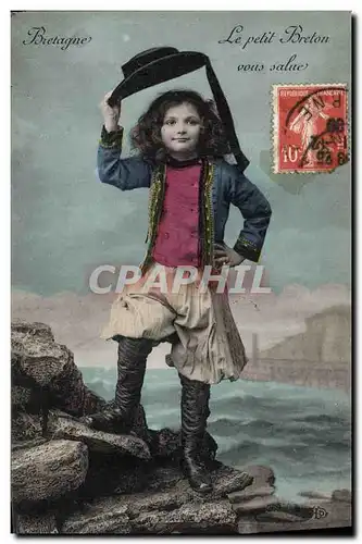 Cartes postales Folklore Bretagne Le petit Breton vous salue