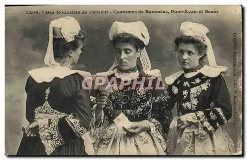 Cartes postales Folklore Des nouvelles de l&#39absent Costumes de Bannalec Pont Aven et Scaer