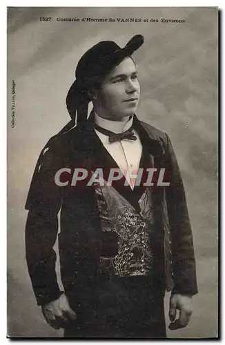 Cartes postales Folklore Costume d&#39homme de Vannes et des environs