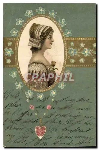 Cartes postales Fantaisie Fleurs Femme