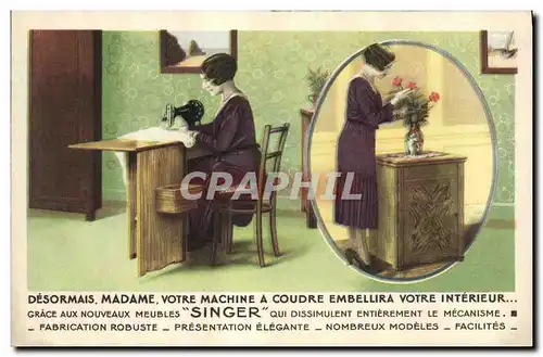 Ansichtskarte AK Femme Machine a coudre Singer Rue du Paris Marseille