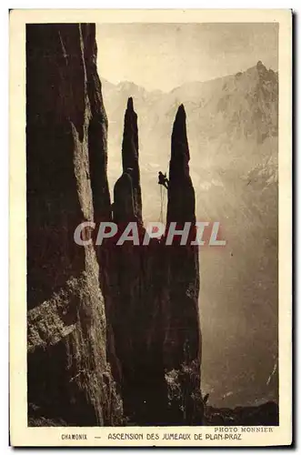 Ansichtskarte AK Alpinisme Chamonix Ascension des jumeaux de Plan Braz