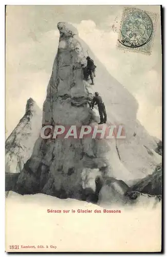 Cartes postales Alpinisme Seracs sur le glacier des Bossons