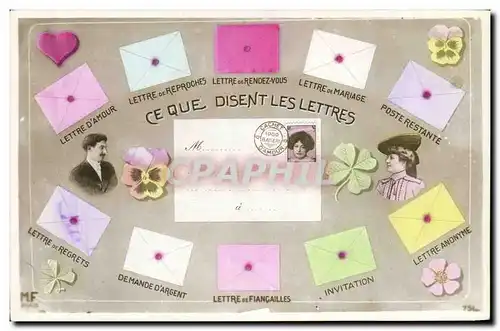 Cartes postales Fantaisie Femme Ce que disent les lettres