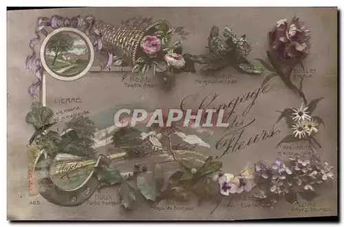 Cartes postales Fantaisie Le langage des Fleurs