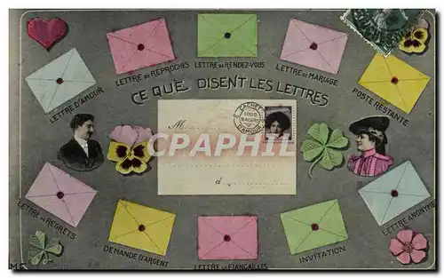 Cartes postales Fantaisie Femme Ce que disent les lettres