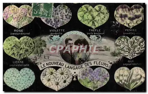 Cartes postales Fantaisie Le langage des Fleurs