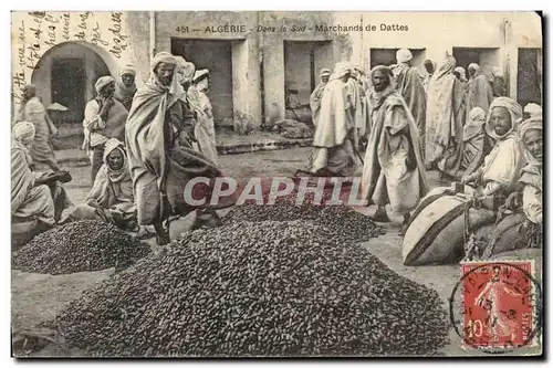 Cartes postales Palmiers Algerie Dans le Sud Marchands de dattes