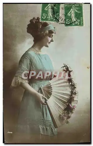 Cartes postales Fantaisie Femme Eventail