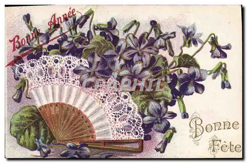 Cartes postales Fantaisie Fleurs Eventail