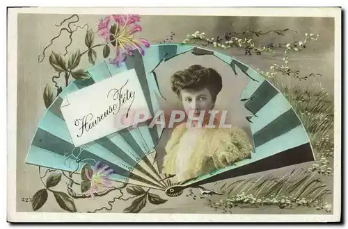 Cartes postales Fantaisie Femme Eventail