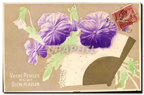 Cartes postales Fantaisie Fleurs Eventail