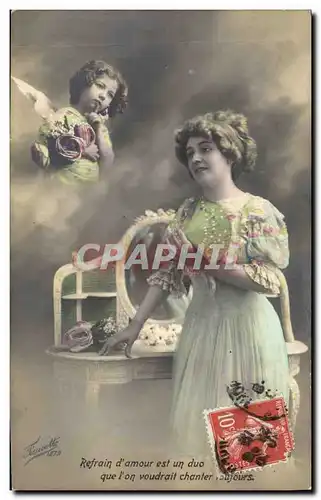 Cartes postales Fantaisie Femme Eventail