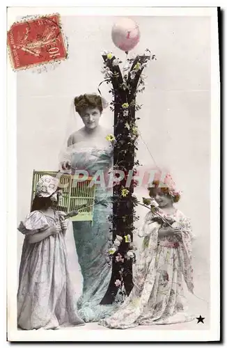 Cartes postales Fantaisie Femme Lettres Lettre I Enfants