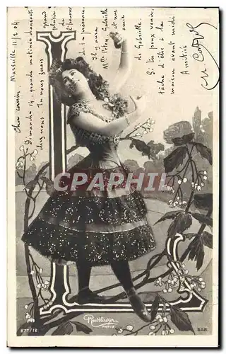 Cartes postales Fantaisie Femme Lettres Lettre L